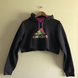 Black Adidas Cropped Hoodie
